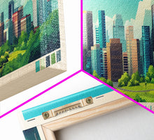 Load image into Gallery viewer, Brazzaville, Republic of the Congo Panoramic Travel Poster Canvas Print, Brazzaville, Republic of the Congo Painting, Republic of the Congo Art, Brazzaville Travel Art, Living Room Painting