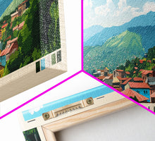 Carregar imagem no visualizador da galeria, Bukavu, Congo Panoramic Travel Poster Canvas Print, Bukavu, Congo Painting, Congo Art, Bukavu Travel Art, Living Room Painting