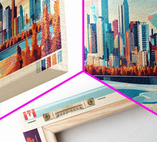 Carregar imagem no visualizador da galeria, Calgary, Canada Panoramic Travel Poster Canvas Print, Calgary, Canada Painting, Canada Art, Calgary Travel Art, Living Room Painting