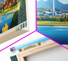 Carregar imagem no visualizador da galeria, Canberra, Australia Panoramic Travel Poster Canvas Print, Canberra, Australia Painting, Australia Art, Canberra Travel Art, Guest Room Painting