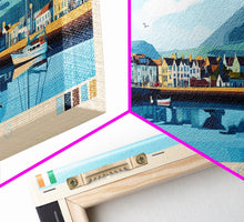 Cargar imagen en el visor de la galería, Carrickfergus, Ireland Panoramic Travel Poster Canvas Print, Carrickfergus, Ireland Painting, Ireland Art, Carrickfergus Panoramic Travel Art, Travel Painting