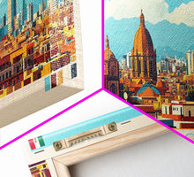 Cargar imagen en el visor de la galería, Centro, Mexico Panoramic Travel Poster Canvas Print, Centro, Mexico Painting, Mexico Art, Centro Travel Art, Guest Room Painting