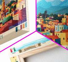 Cargar imagen en el visor de la galería, Chimalhuacan, Mexico Panoramic Travel Poster Canvas Print, Chimalhuacan, Mexico Painting, Mexico Art, Chimalhuacan Travel Art, Guest Room Painting