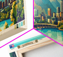 Carregar imagem no visualizador da galeria, Panoramic Travel Poster Christchurch, New Zealand Canvas Print, Christchurch, New Zealand Painting, New Zealand Art, Christchurch Travel Art, Guest Room Painting