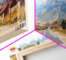 Cargar imagen en el visor de la galería, Colcapirhua, Bolivia Travel Poster Panoramic Canvas Print, Colcapirhua, Bolivia Painting, Bolivia Art, Colcapirhua Travel Art, Guest Room Painting