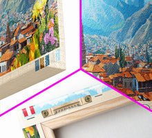 Carregar imagem no visualizador da galeria, Cusco, Peru Travel Poster Panoramic Canvas Print, Cusco, Peru Painting, Peru Art, Cusco Travel Art, Guest Room Painting