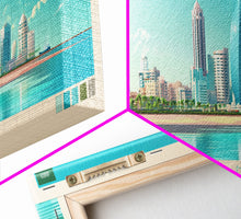 Load image into Gallery viewer, Dammam, Saudi Arabia Panoramic Travel Poster Canvas Print, Dammam, Saudi Arabia Painting, Saudi Arabia Art, Dammam Travel Art, Guest Room Painting