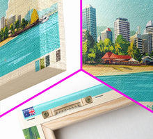 Load image into Gallery viewer, Darwin, Australia Travel Poster Panoramic Canvas Print, Darwin, Australia Painting, Australia Art, Darwin Travel Art, Guest Room Painting