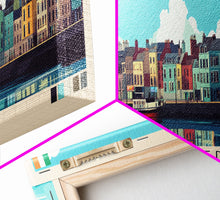 Load image into Gallery viewer, Drogheda, Ireland Panoramic Travel Poster Canvas Print, Drogheda, Ireland Painting, Ireland Art, Drogheda Travel Art, Guest Room Painting