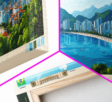 Carregar imagem no visualizador da galeria, Florianopolis, Brazil Panoramic Travel Poster Canvas Print, Florianopolis, Brazil Painting, Brazil Art, Florianopolis Panoramic Travel Art, Travel Painting