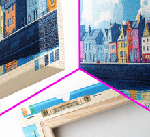 Carregar imagem no visualizador da galeria, Galway, Ireland Panoramic Travel Poster Canvas Print, Galway, Ireland Painting, Ireland Art, Galway Travel Art, Living Room Painting