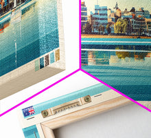 Load image into Gallery viewer, Geelong, Australia Travel Poster Panoramic Canvas Print, Geelong, Australia Painting, Australia Art, Geelong Travel Art, Guest Room Painting