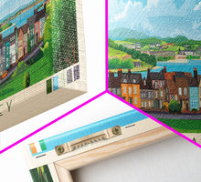 Load image into Gallery viewer, Newtownabbey, Ireland Panoramic Travel Poster Canvas Print, Newtownabbey, Ireland Painting, Ireland Art, Newtownabbey Travel Art, Living Room Painting