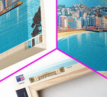 Load image into Gallery viewer, Wellington, New Zealand Panoramic Travel Poster Canvas Print, Wellington, New Zealand Painting, New Zealand Art, Wellington Panoramic Travel Art, Travel Painting