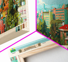 Load image into Gallery viewer, Addis Ababa, Ethiopia Panoramic Canvas Print, Addis Ababa, Ethiopia Painting, Ethiopia Art, Addis Ababa Travel Poster, Travel Art, Housewarming Gift