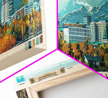 Load image into Gallery viewer, Almaty, Kazakhstan Panoramic Canvas Print, Almaty, Kazakhstan Painting, Kazakhstan Art, Almaty Travel Poster, Travel Art, Living Room Painting
