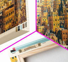 Load image into Gallery viewer, Amman, Jordan Panoramic Canvas Print, Amman, Jordan Painting, Jordan Art, Amman Travel Poster, Travel Art, Guest Room Painting