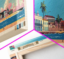 Load image into Gallery viewer, Beira, Mozambique Panoramic Canvas Print, Beira, Mozambique Painting, Mozambique Art, Beira Travel Poster, Travel Art, Guest Room Painting