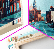 Load image into Gallery viewer, Belfast, Ireland Panoramic Canvas Print, Belfast, Ireland Painting, Ireland Art, Belfast Travel Poster, Travel Art, Vacation Gift
