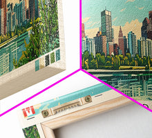 Carregar imagem no visualizador da galeria, Calgary, Canada Panoramic Canvas Print, Calgary, Canada Painting, Canada Art, Calgary Travel Poster, Travel Art, Guest Room Painting