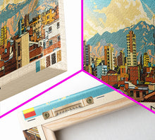 Load image into Gallery viewer, Cochabamba, Bolivia Panoramic Canvas Print, Cochabamba, Bolivia Painting, Bolivia Art, Cochabamba Travel Poster, Travel Art, Living Room Painting