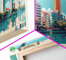 Load image into Gallery viewer, Curitiba, Brazil Panoramic Canvas Print, Curitiba, Brazil Painting, Brazil Art, Curitiba Travel Poster, Travel Art, Guest Room Painting