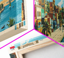 Load image into Gallery viewer, Damanhur, Egypt Panoramic Canvas Print, Damanhur, Egypt Painting, Egypt Art, Damanhur Travel Poster, Travel Art, Housewarming Gift