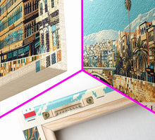 Load image into Gallery viewer, Damascus, Syria Panoramic Canvas Print, Damascus, Syria Painting, Syria Art, Damascus Travel Poster, Travel Art, Guest Room Painting