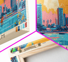 Load image into Gallery viewer, Dar es Salaam, Tanzania Panoramic Canvas Print, Dar es Salaam, Tanzania Painting, Tanzania Art, Dar es Salaam Travel Poster, Travel Art, Living Room Painting