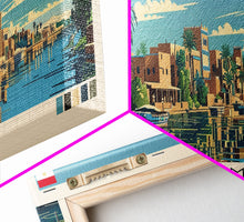 Cargar imagen en el visor de la galería, Fayyum, Egypt Panoramic Canvas Print, Fayyum, Egypt Painting, Egypt Art, Fayyum Travel Poster, Travel Art, Housewarming Gift