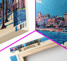 Load image into Gallery viewer, Geelong, Australia Panoramic Canvas Print, Geelong, Australia Painting, Australia Art, Geelong Travel Poster, Travel Art, Guest Room Painting