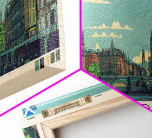 Load image into Gallery viewer, Glasgow, Scotland Panoramic Canvas Print, Glasgow, Scotland Painting, Scotland Art, Glasgow Travel Poster, Travel Art, Living Room Painting