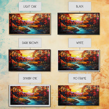 Load image into Gallery viewer, Beautiful Autumn Centerpiece Art, Framed Canvas Print, Stained Glass Style Decor, Fall Decor, Fall Art, Farmhouse Decor, Fall Home Decor