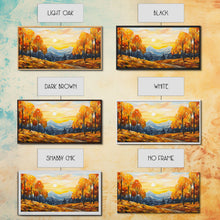 Carregar imagem no visualizador da galeria, Fall Trees, Autumn Wall Art, Abstract Nature Painting, Sunset Art, College Dorm Decor, Camper Wall Decor, Canvas Wall Art, Panoramic Art