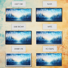 Carregar imagem no visualizador da galeria, A Winter Scene, Framed Canvas Print, Mosaic Style Painting Print, Stained Glass Style Art, Above Mantle Art, Living Room Decor