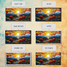 Cargar imagen en el visor de la galería, Stained Glass Wall Art, Abstract Wall Print, Sunset Art, Canvas Print, Wall Hanging, Panoramic Art, Bookshelf Decor, New Home Gift Ideas