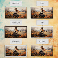 Carregar imagem no visualizador da galeria, Girl Violinist, Fall Wall Decor, Pumpkin Decor, Canvas Print, Wall Hanging, Panoramic Art, Country Home Decor, Violin Wall Art, Gift For Her