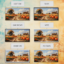 Cargar imagen en el visor de la galería, Fall Wall Art, Pumpkin Decor, Nature Wall Art, Canvas Print, Wall Hanging, Panoramic Art, Farmhouse Art, Country Home Decor, Kitchen Prints