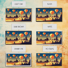 Carregar imagem no visualizador da galeria, Flight of the balloons, hot air balloon armada, framed canvas print, ready to hang framed wall art