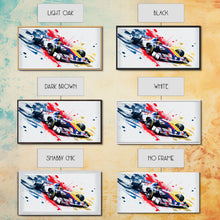 Carregar imagem no visualizador da galeria, Formula 1 Race Car Graffiti Art, Framed Canvas Print, Wall Art, Mancave Art, F1 Splatter Art