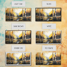 Load image into Gallery viewer, Birch Tree Wall Art, Nursery Forest, Framed Forest Canvas Print, Birch Trees, Watercolor, Landscape Forest Art