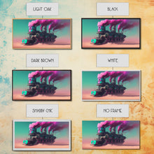 Carregar imagem no visualizador da galeria, Futuristic Steampunk / Cyberpunk Mashup Art, Steampunk Riverboat In A Desert, Framed Canvas Print, Scifi Wildwest Decor