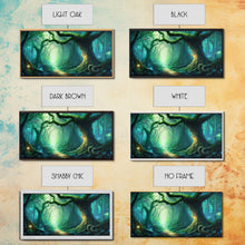 Load image into Gallery viewer, Beautiful magical fairy forest, Framed canvas print, Fantasy forest wall art Enchanted forest, Fantasy Home Decor