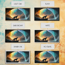 Carregar imagem no visualizador da galeria, Fenrir, Mythological Wolf, With Bifrost. Norse Mythology Fantasy Art, Framed Canvas Print, Nordic Art