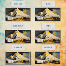 Load image into Gallery viewer, Cho Oyu, The Turquoise Goddess, Travel Poster, Framed Canvas Print, Mountain Landscape Painting, Original Painting Print