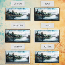 Carregar imagem no visualizador da galeria, framed lake landscape art | framed wall art | living room wall decor | Canvas Print | minimalist landscape | abstract landscape art | Rustic