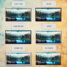 Load image into Gallery viewer, Blue Lake Art | Framed Canvas Print | Blue Lake Painting | Oregon Lake House Decor | Guest Room Landscape Painting | Trillium Lake Painting