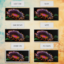 Load image into Gallery viewer, Neon Flowers Wall Art, Framed Canvas Print, Original Flower Painting, Mother's Day Gift, Floral Decor, Black Background Flower Art