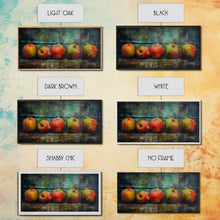 Load image into Gallery viewer, Apples Wall Art, Food Wall Decor, Grunge Wall Decor, Kitchen Wall Art, Panoramic Wall Decor, Canvas Print, Wall Art, Framed Canvas Art