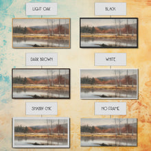 Carregar imagem no visualizador da galeria, Autumn Landscape Wall Decor, Creek Wall Art, Nature Painting Wall Decor, Panoramic Wall Decor, Canvas Print, Wall Art, Framed Canvas Art